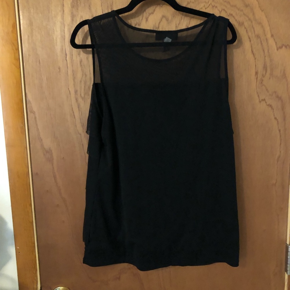 INC Black Ruffled Top - Picture 4 of 4